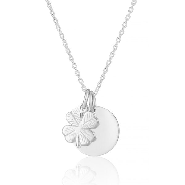Clover And Disc Handprint Necklace