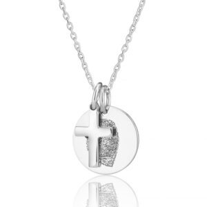 Sterling Silver Cross Fingerprint Necklace - Fingerprint Jewellery