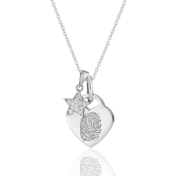 Duo Star Fingerprint Necklace - Fingerprint Jewellery