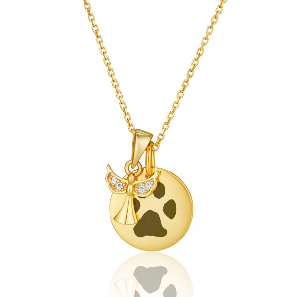 Gold Angel Disc Necklace_69794