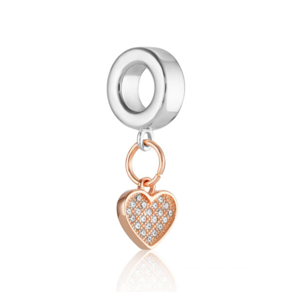 Rose Gold Pandora Heart Charm - Personalised Jewellery - Inscripture