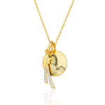 Gold Shooting Star Disc Necklace(1)_71115