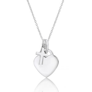 Heart and Cross Necklace - Illustration Jewellery - Memorial Jewellery - Inscripture
