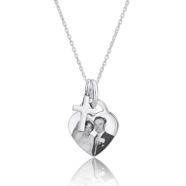 Heart & Cross Photo Necklace - Photo Jewellery