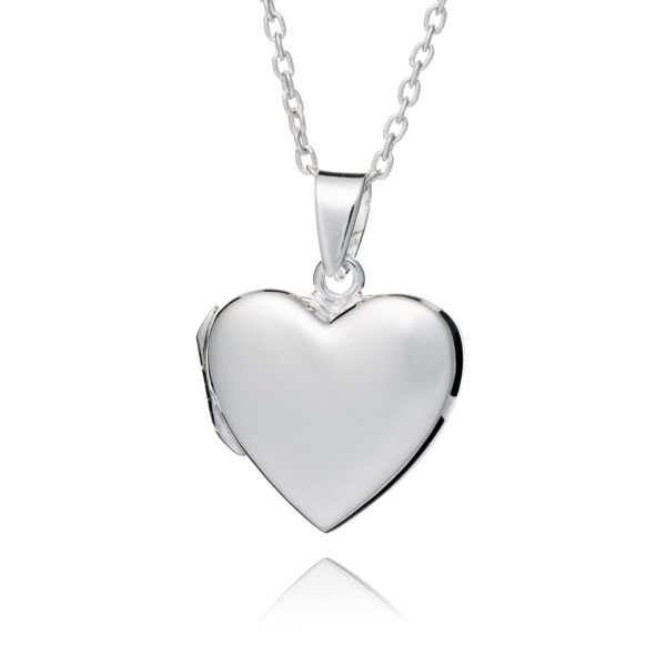 Silver Heart Illustration Locket - Illustration Jewellery - Memorial Jewellery - Inscripture