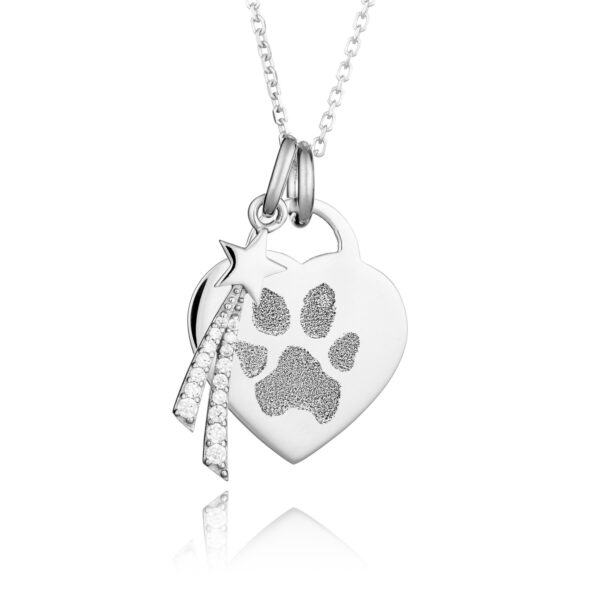 Shooting Star Paw Print Necklace