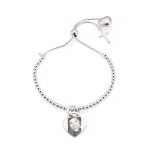 Silver Cross Photo Bracelet - Photo Jewellery