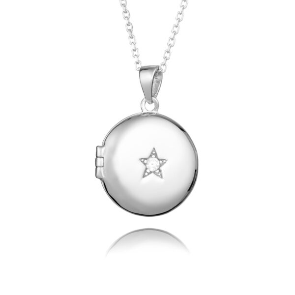 Silver Diamote Star Locket - Photo Jewellery