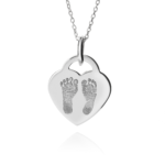 Silver heart foot prints