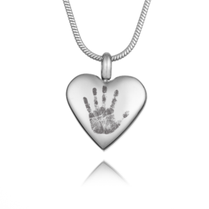 Handprint or Footprint Silver Urn Necklace - Handprint or Footprint Jewellery - Memorial Jewellery - Ashes Jewellery - Inscripture