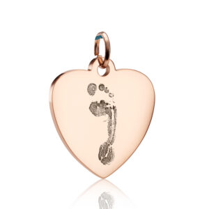 Rose Gold Handprint or Footprint Heart Charm
