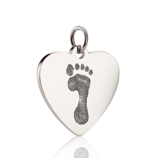 Handprint or Footprint Heart Charm - Handprint or Footprint Jewellery - Memorial Jewellery - Inscripture