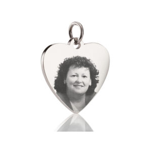 Steel Silver Photo Heart Charm - Photo Jewellery