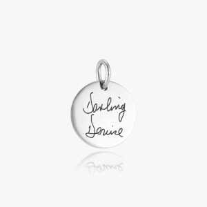 Silver Disc Handwriting Charm - Memorial Jewellery