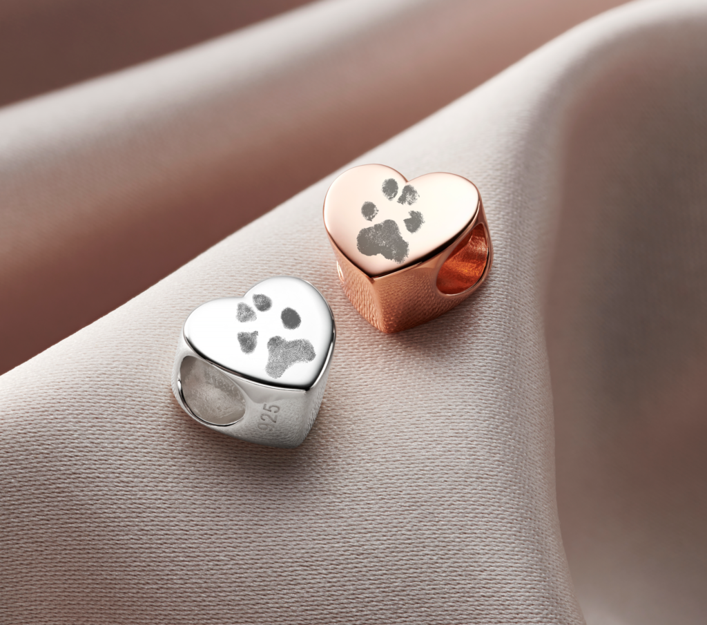 Sterling Silver Paw Print Pandora Compatible Charm - Paw Print Jewellery - Inscripture - Paw Print Jewellery