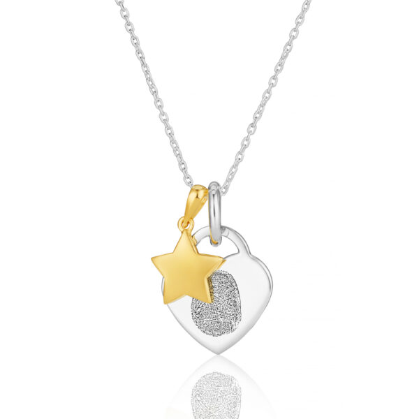Two Tone Star Fingerprint Necklace - Fingerprint Jewellery