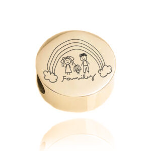 Gold Childrens Drawing Circle Pandora Compatible Circle Charm