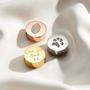 Gold Circle Pandora Handwriting Charm - Handwriting Jewellery - Memorial Jewellery Inscripture