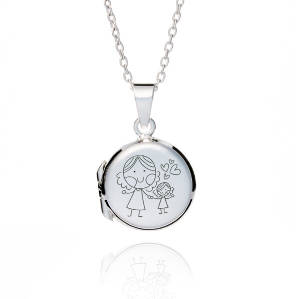 Sterling Silver Circle Children's Drawing Locket - Children's Drawing Jewellery