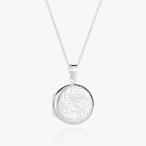 Floral Handwriting Locket - Memorial Jewellery - Photo Jewellery
