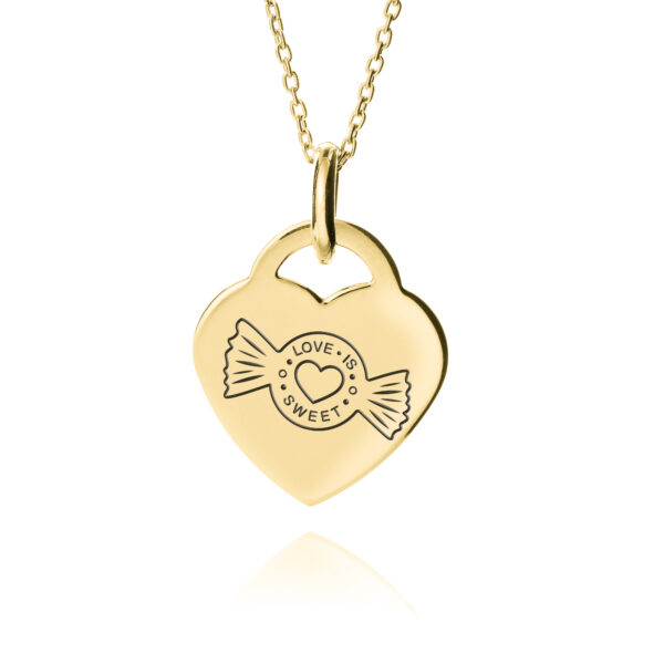 Gold Love Is Sweet Necklace - Valentines Day Jewellery
