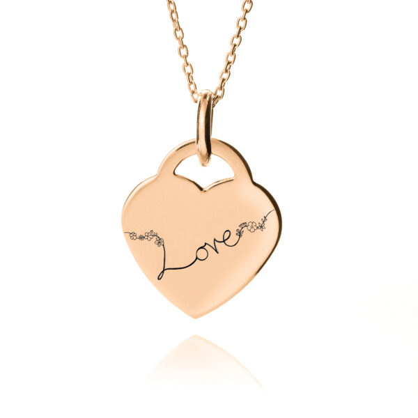 Rose Gold Love Necklace - Valentines Day Jewellery
