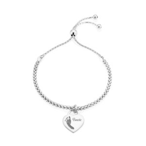 Sterling Silver Popcorn Handprint or Footprint Bracelet Memorial Jewellery - Inscripture - Handprint or Footprint Jewellery