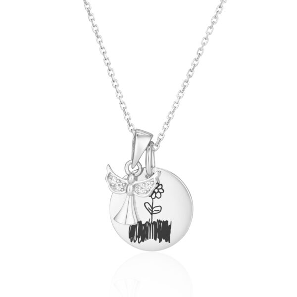 Angel Disc Children's Drawing Necklace