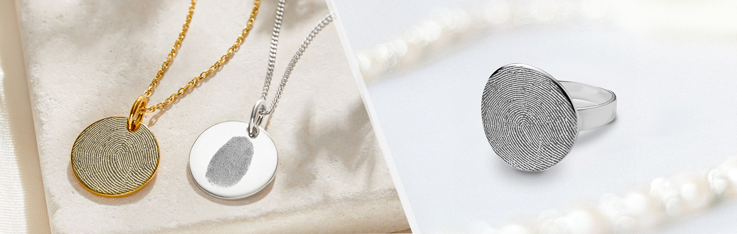 Personalized Loved One's Fingerprint Jewelry Stainless Steel Engravable Pendant  Necklace Actual Thumb Print Keepsake with Gift Box [Gold] - Walmart.com