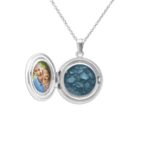Blue_-Circular Shaped Ashes Locket - Ashes Jewellery