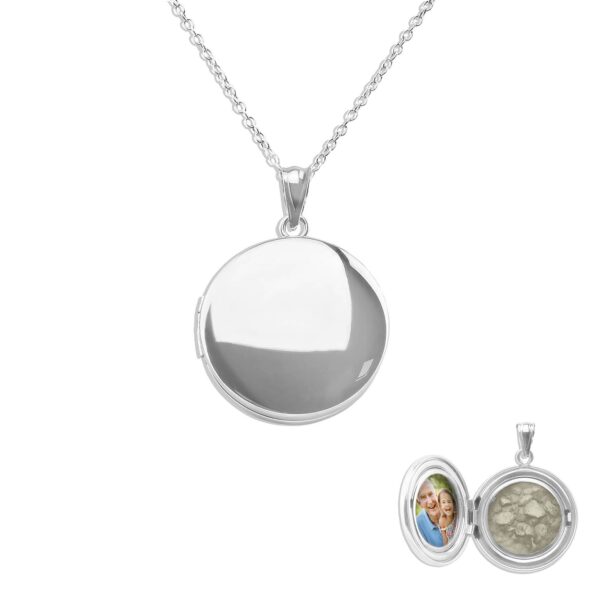 Sterling Silver Circular Shaped Ashes Locket - Ashes into Jewellery