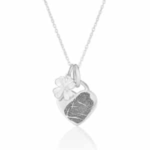 Lucky Clover And Heart Fingerprint Necklace - Fingerprint Jewellery