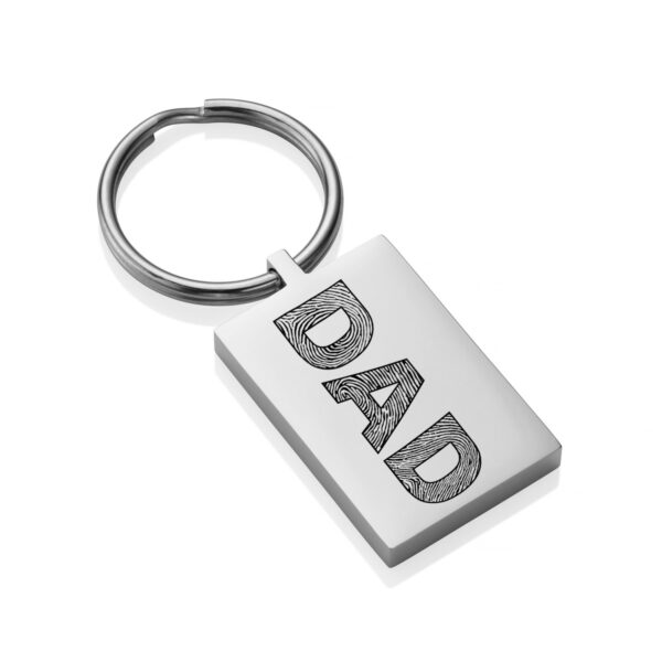 Dad Fingerprint Keyring - Memorial Gift - Fathers Day Gift