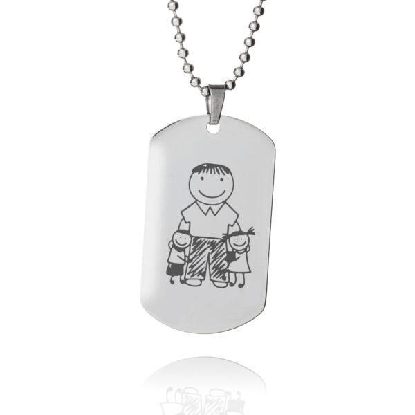 Children's Drawing Dog Tag Necklace - Mens Jewellery