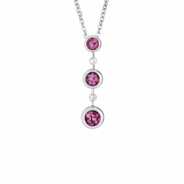 Violet - Rondure Triple Drop Ashes Necklace - Ashes Jewellery