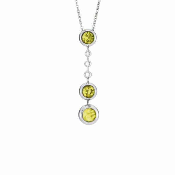 Yellow - Triple Ball Drop Ashes Necklace - Ashes Jewellery