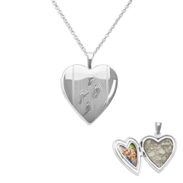 Footsteps-Heart-Shaped - Ashes Locket- Ashes Jewellery