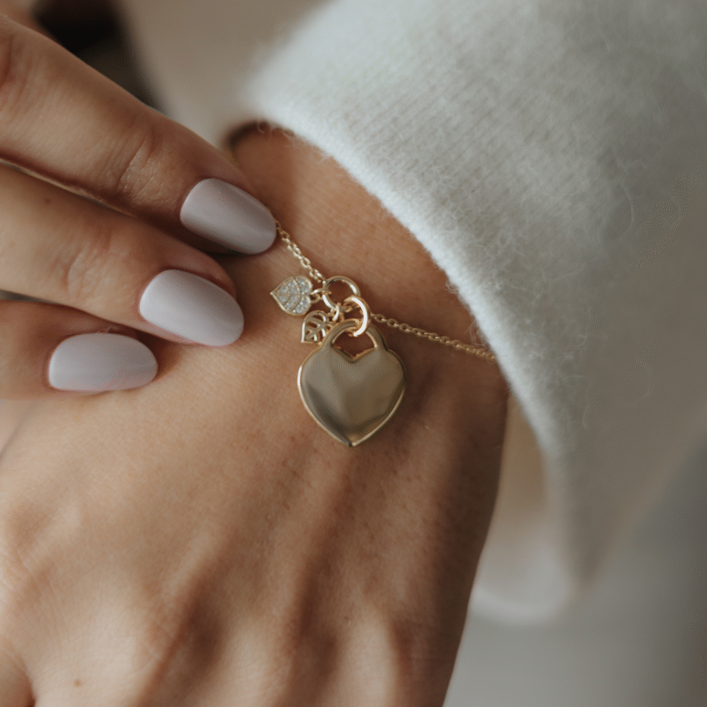 Gold Leaf Duo Bracelet - Handprint or Footprint Jewellery - Inscripture - Memorial Jewellery