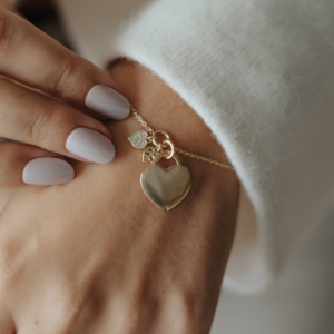Gold Leaf Duo Illustration Bracelet - Photo Jewellery