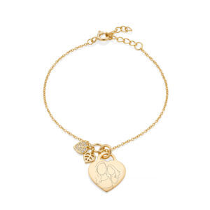 Gold Leaf Duo Illustration Bracelet - Photo Jewellery