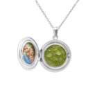 Green_-Circular Shaped Ashes Locket - Ashes Jewellery