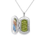 Green_- Large Rectangle Ashes Locket - Ashes Jewellery