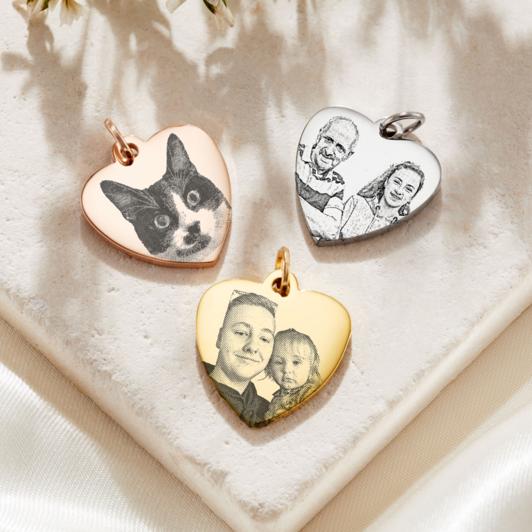 Personalised photo heart charms