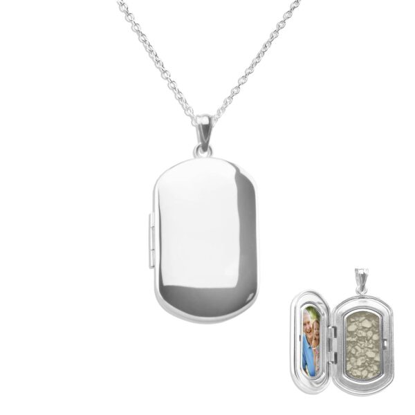 Large Rounded Rectangle Ashes Locket - Ashes into Jewellery