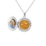 Orange_-Circular Shaped Ashes Locket - Ashes Jewellery