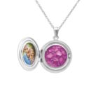 Pink_-Circular Shaped Ashes Locket - Ashes Jewellery