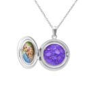 Purple_-Circular Shaped Ashes Locket - Ashes Jewellery