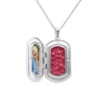 Red_- Large Rectangle Ashes Locket - Ashes Jewellery