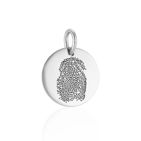 Silver Disc Fingerprint Charm - Memorial Jewellery