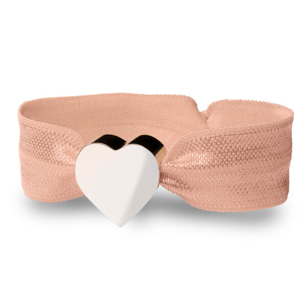 Stretch Bracelet-pink silver heart (1)